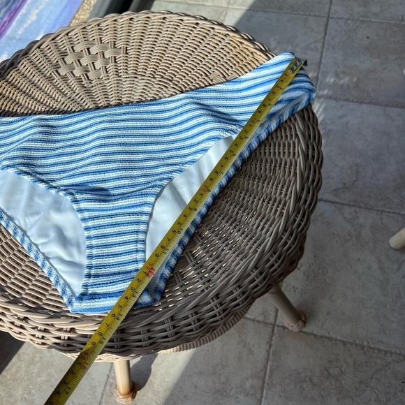 NEW J.Crew Blue White Ottoman Striped Ribbed Cheeky Bottom Swim XXL BF210 - Picture 8 of 15